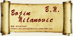 Bojin Milanović vizit kartica